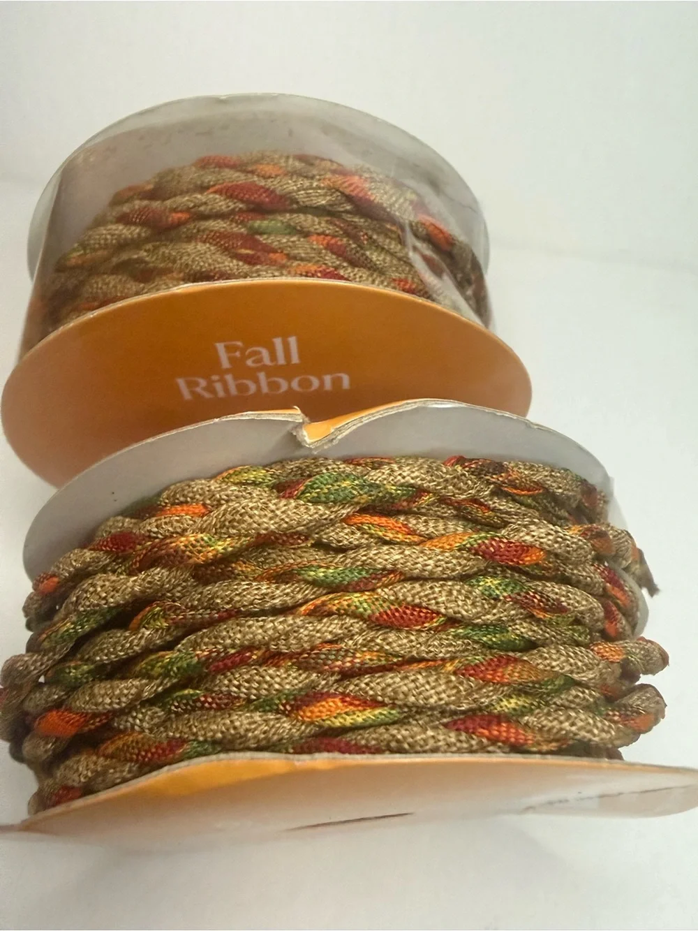 Hobby Lobby Fall Ribbon Garland in Orange, Brown, Green and Burgundy